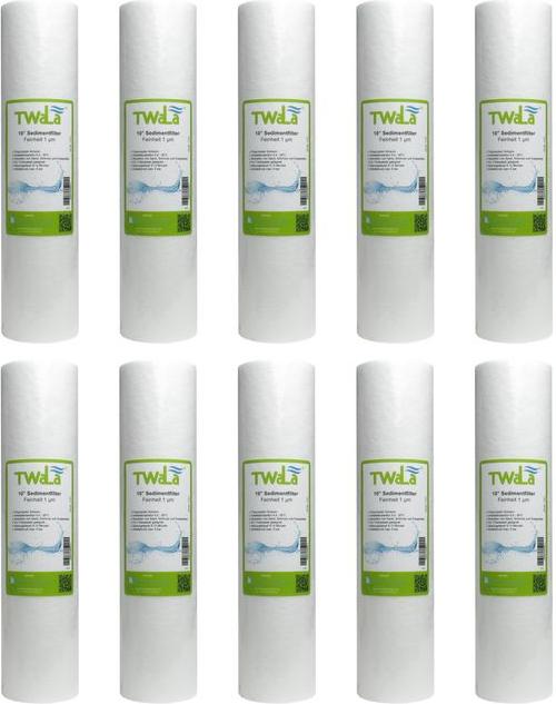 10x TWaLa 10' Sediment Trinkwasser Filter für Umkehrosmose, Brunnenwasser Wasserfilter 1 µm 1145