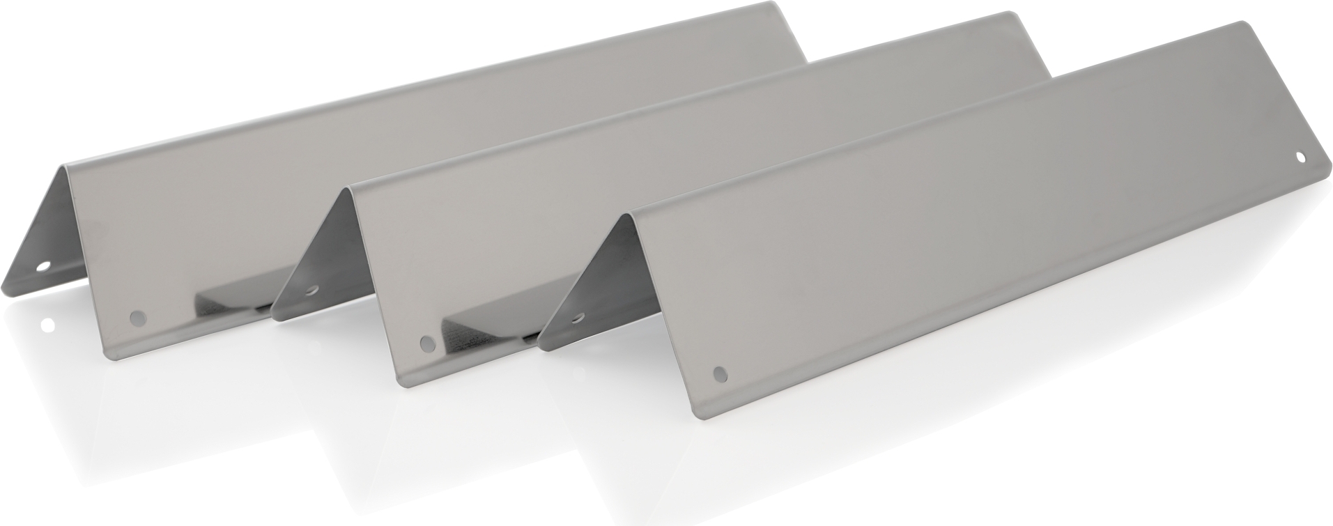 BBQ-Toro Edelstahl Flammenverteiler Set (3 Stück) | 38,8 x 8,7 cm | Aromaschiene