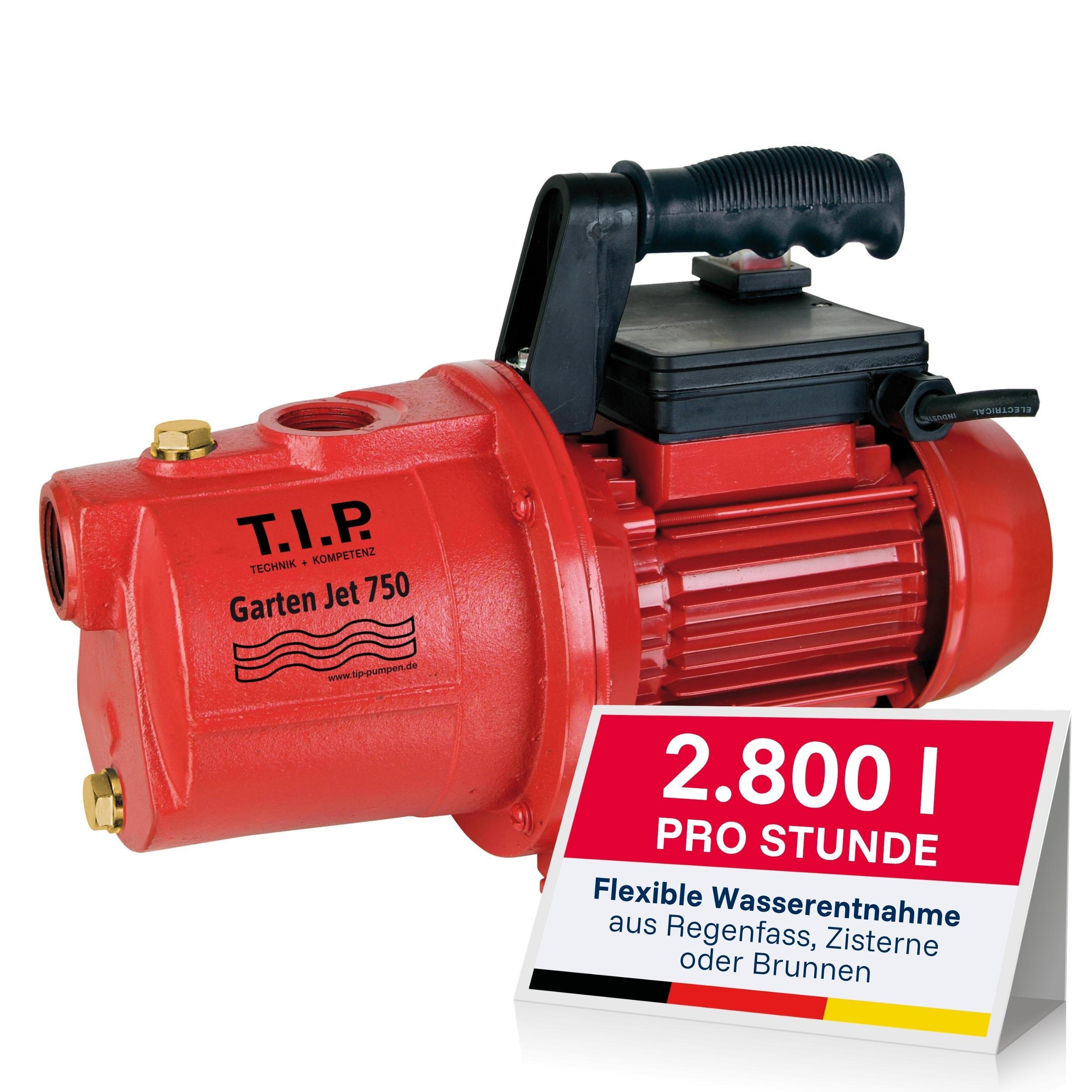 T.I.P. Garten Jet 750, Fördermenge: 2.800 l/h, Leistung: 600 W, Förderhöhe: 42 m 31175