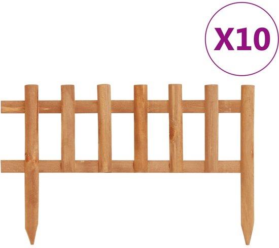 OEM Massiver Holz Gartengrenze Set 10 Stück - 4,4 Meter Pflanzengrenze - Eiche Holz Kanten für Pflanzkübel und Rasen - Flexible Rasengrenze - Orange-Braun 2026