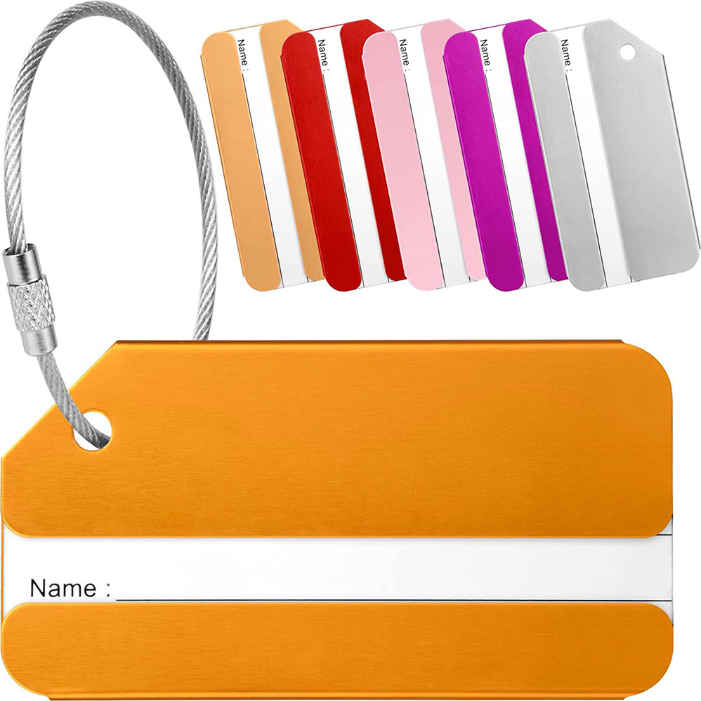 Jormftte Stück Gepäckanhänger, Kofferanhänger, Kofferanhänger mit Adressanhänger, Kofferanhänger, Kofferanhänger mit Edelstahlkabel für Gepäck, Koffer, Tasche, Handtasche (6 Farben) KAU-LR-HT-YWC-20250613-7