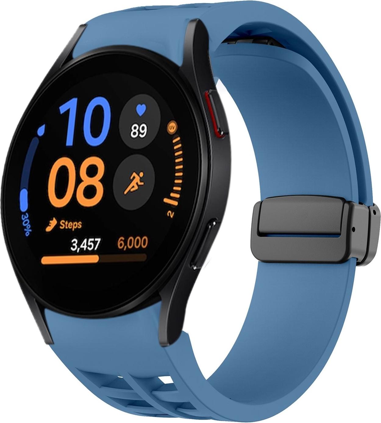 Pre Samsung Galaxy Watch FE / 6 / 5 / 4 40 mm Silikónový dizajn Magnetická pracka Náhradný pás na ruku Modrá
