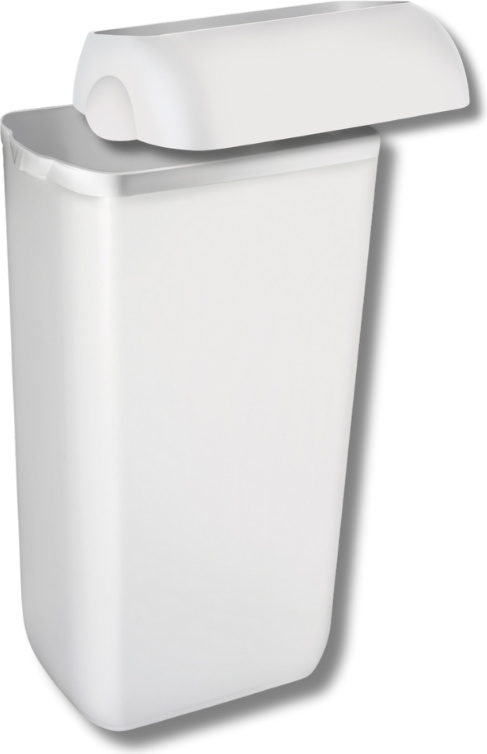 Mar Plast Set - Marplast Mülleimer 23L Weiss MP 742 - mit Einwurf-Öffnung Deckel HS000247