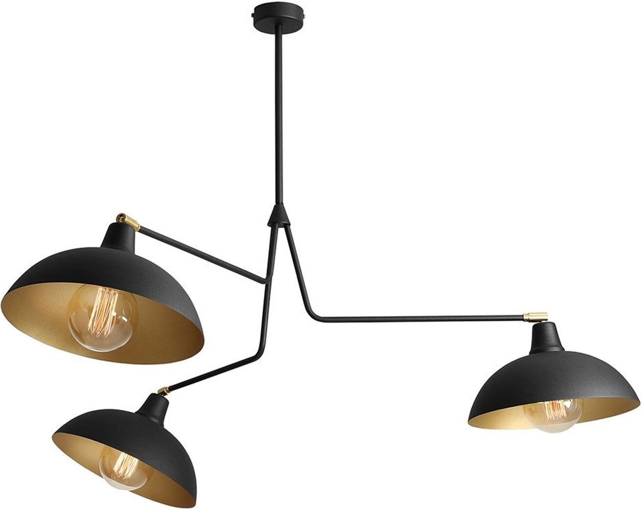 Deckenlampe Metall E27 Schwarz 3-flammig