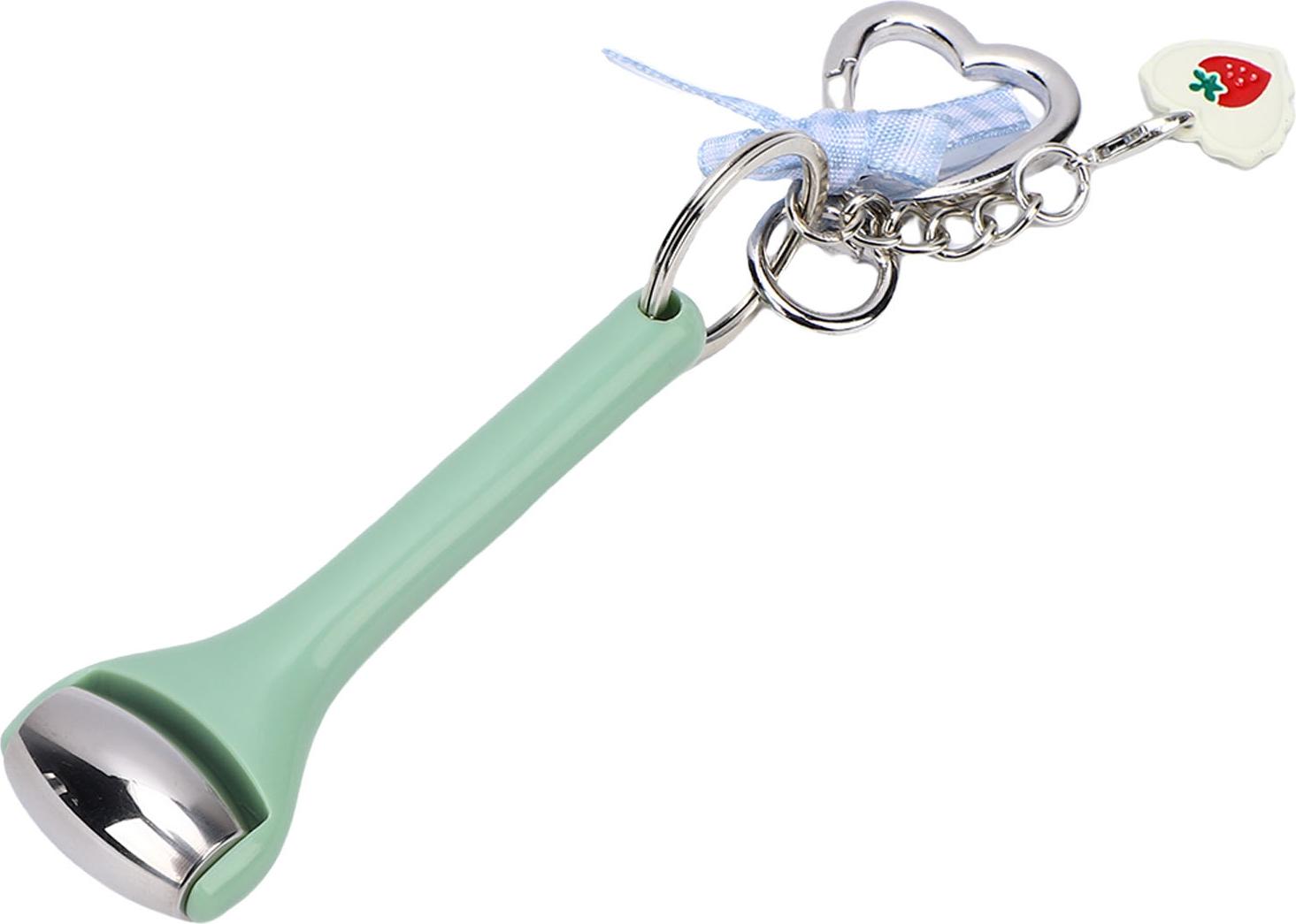 Gistuch Mini-Eisroller für Gesicht und Augen, reduziert Schwellungen, Gesichtspflege-Werkzeug mit Edelstahlkopf, Schlüsselanhänger, grün