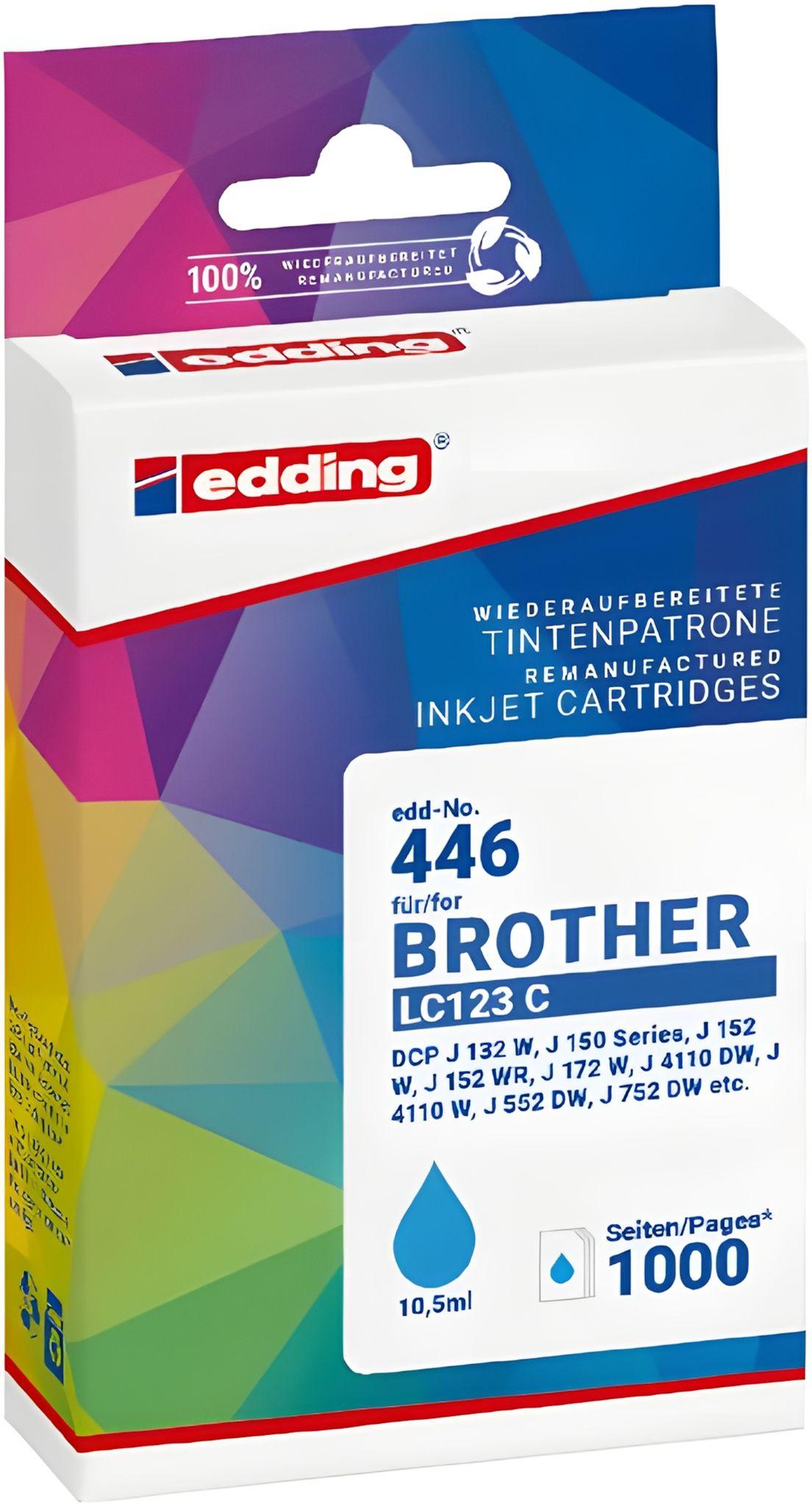 Edding EDD-446, Azúrová, 10,5 ml, 1 kusov, 1000 strany, Balenie po jednom kuse
