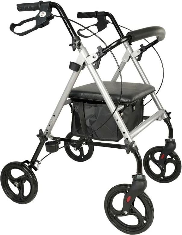 Ausilium Rollator Alluminio Leggero 4 Ruote Pieghevole