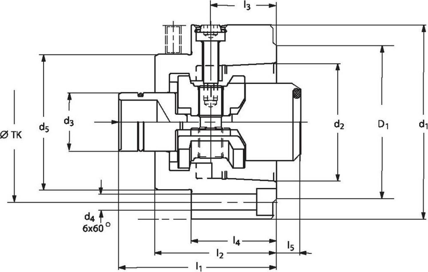 Röhm Anbauflansch mit Einbauspannsatz HSK-C, Nenngröße 40 - 820803