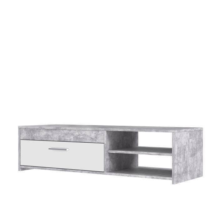 ArizonaShopping TV-Schrank aus weißem und hellem Beton – 120 x 42,1 x 31,8 cm PCOT11C251