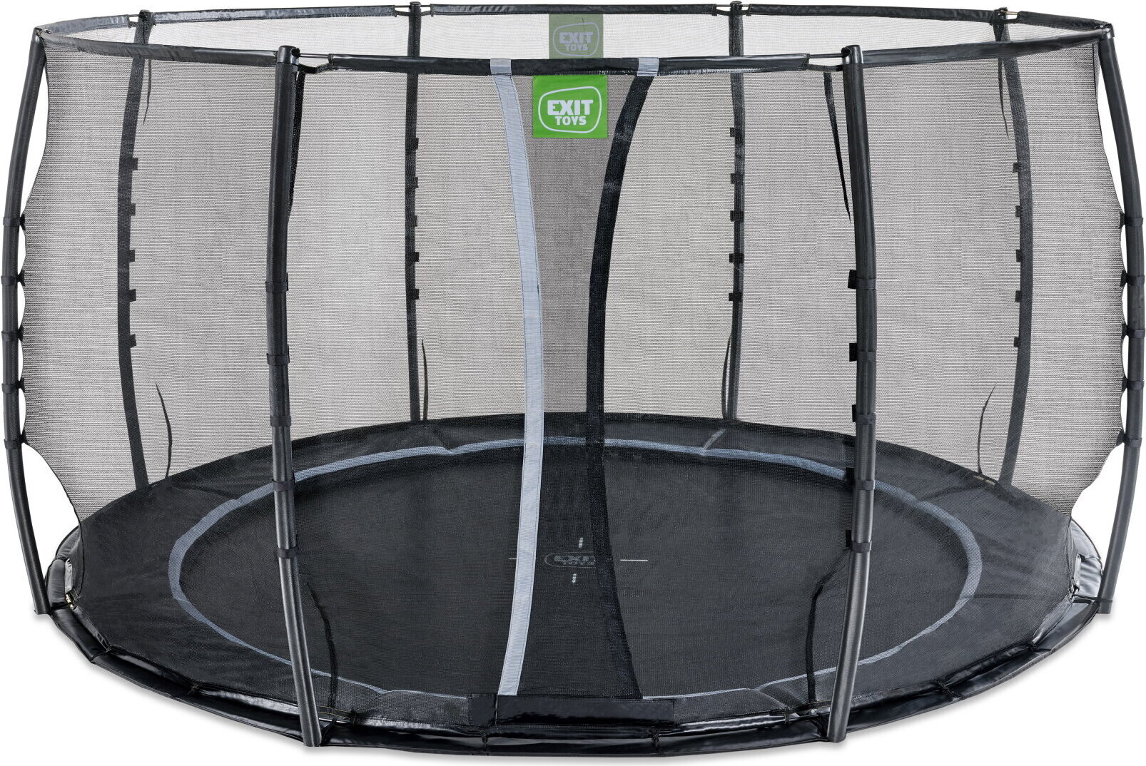 Trampolína EXIT Dynamic, priemer 366 cm, s bezpečnostnou sieťou, podlahová trampolína, okrúhla, pre deti, čierna