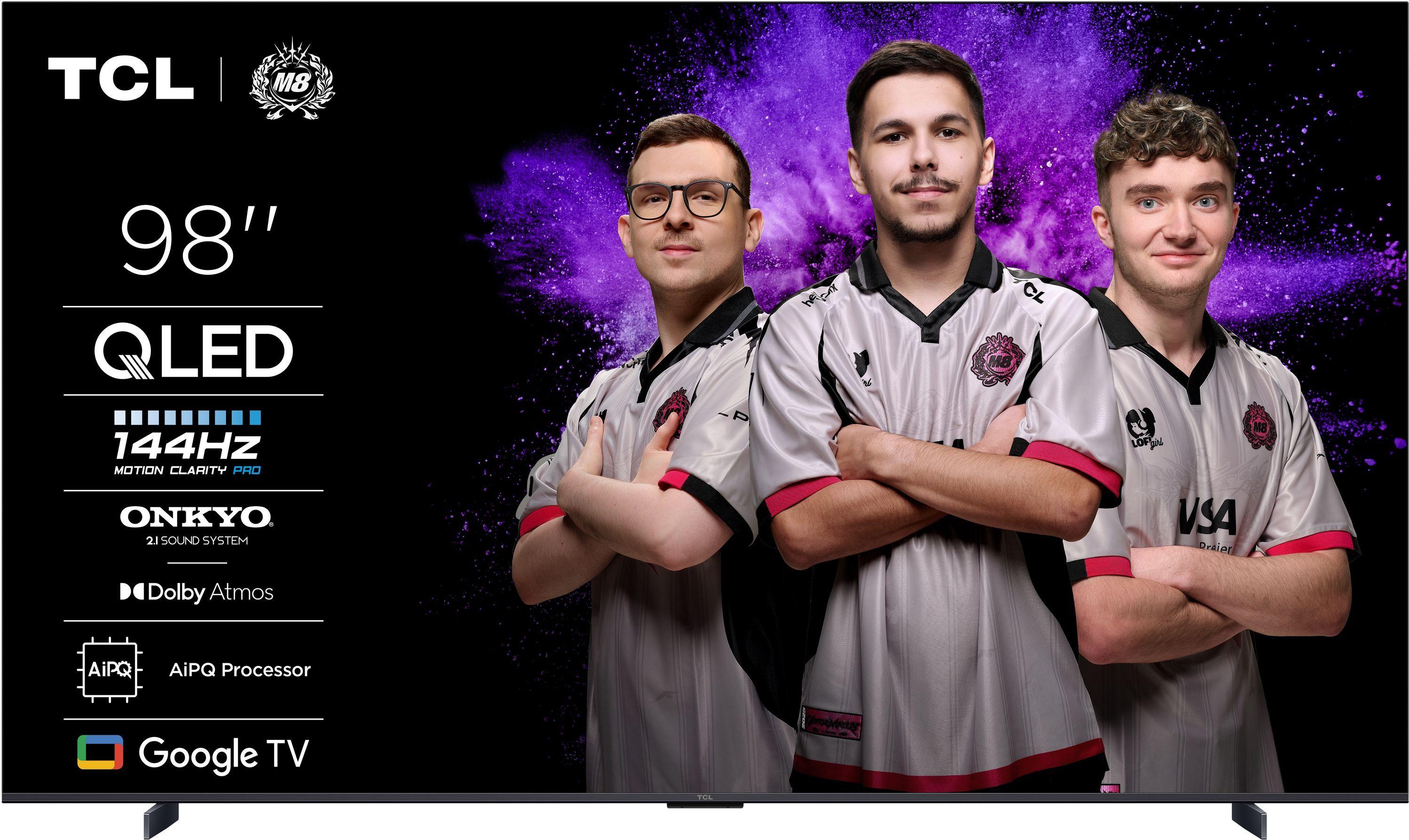 TCL 98QLED810K – 249 cm (98 Zoll) QLED-Fernseher – 4K UHD 3840 x 2160 – 144 Hz – Dolby Vision IQ – Google TV – 4 x HDMI 2.1 – WLAN
