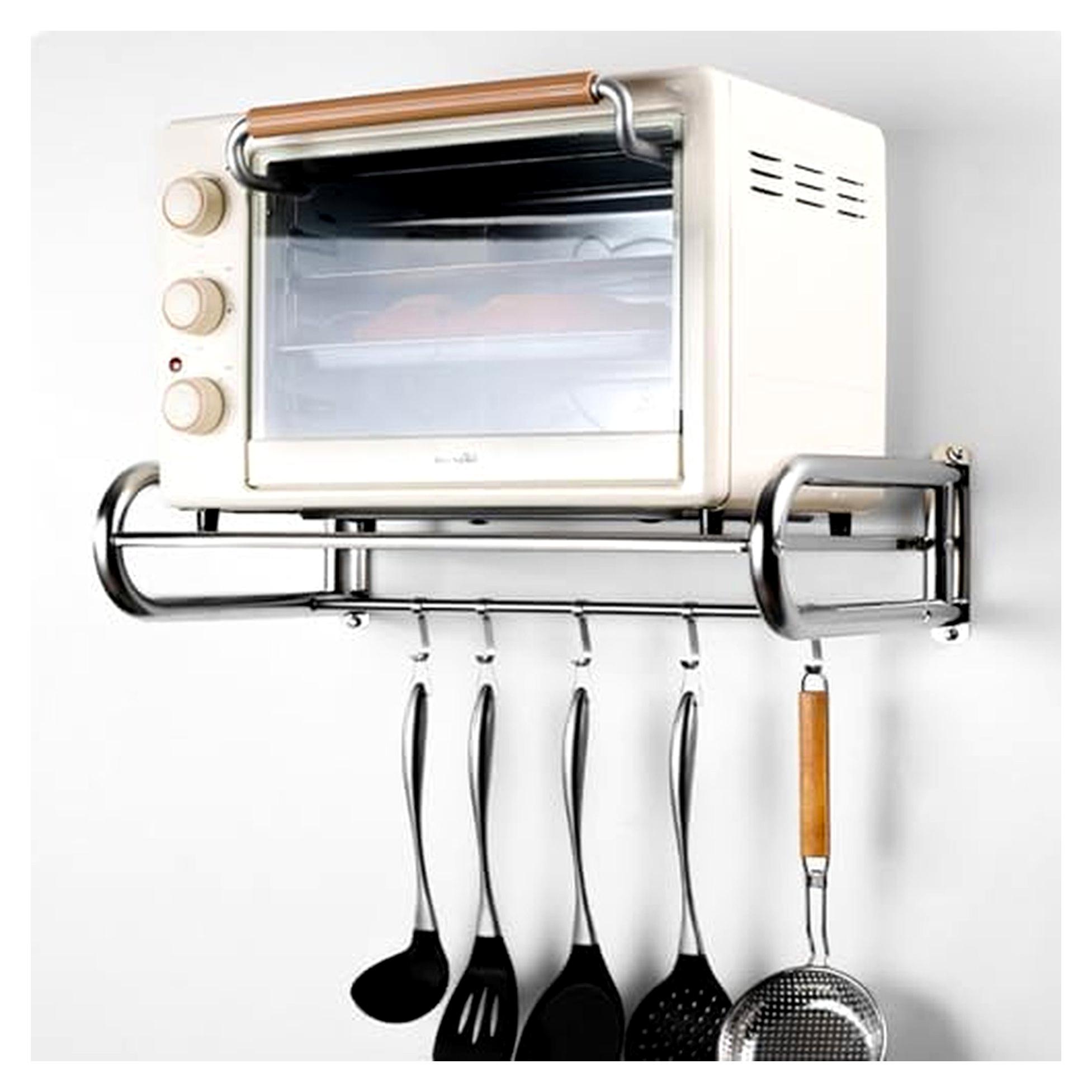 Markenlos Mikrowellenregal mit abnehmbaren Haken – platzsparender Küchenorganizer für Öfen