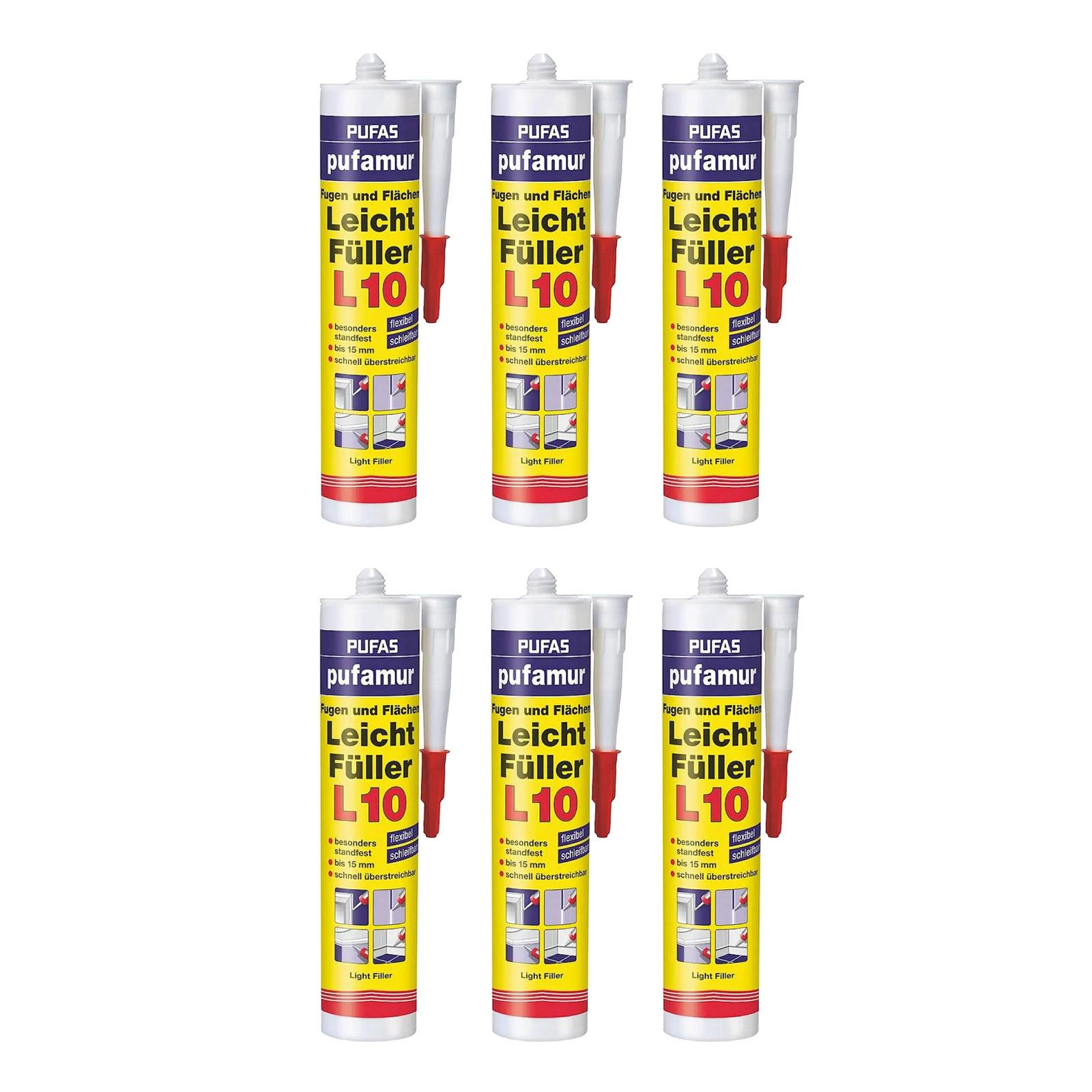 Pufas Werke 6 x Leichtfüller L10 PUFAS, 6 x 310 ml Sparpack 6x034601000