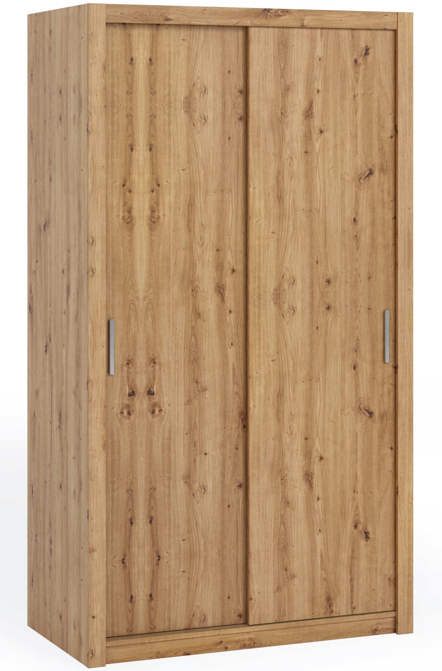 Marmex Möbel Schwebetürenschrank BONO 120cm Eiche artisan Schiebeschrank mit zwei Kleiderstangen Bono 120 A