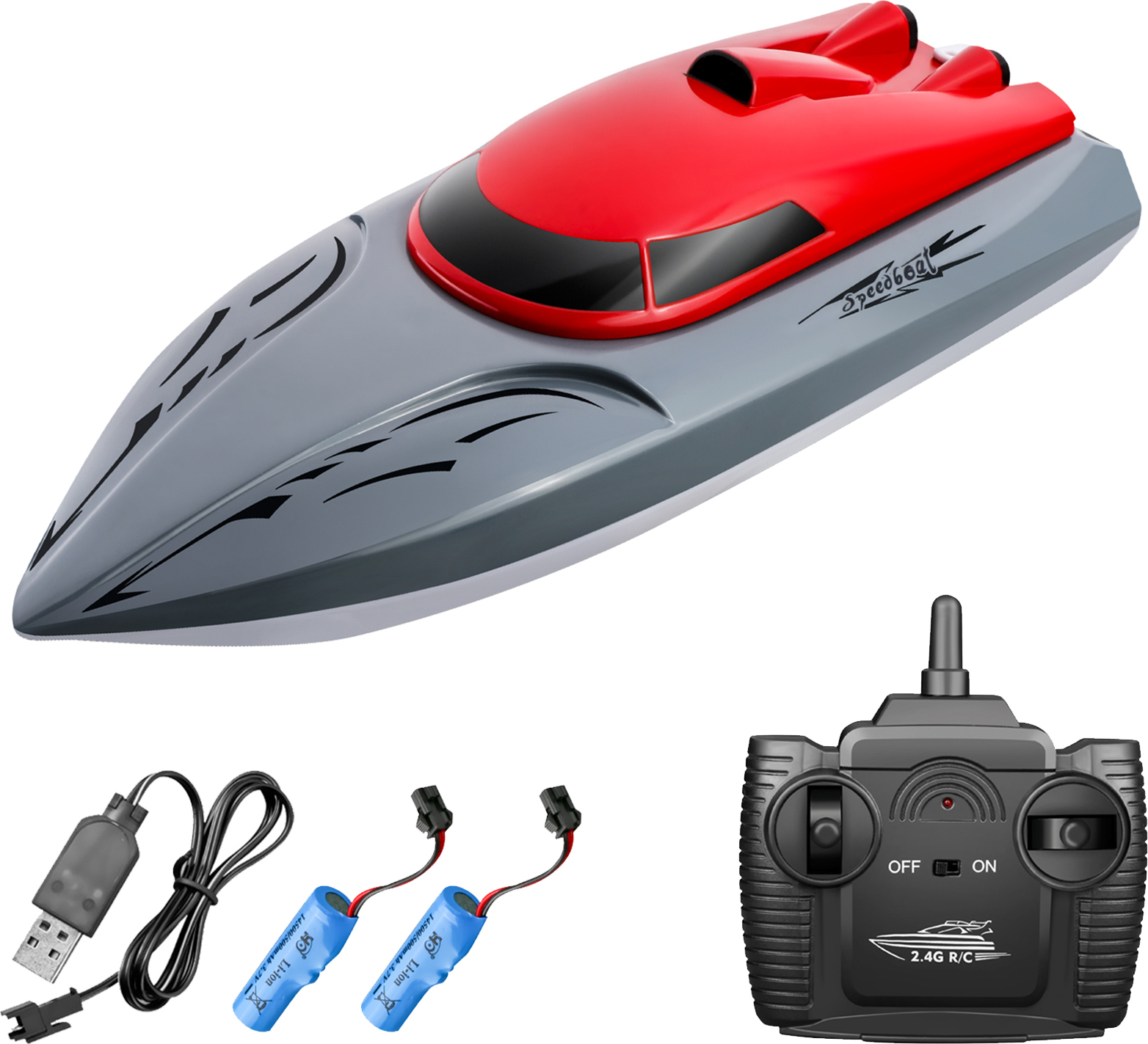 andoer 806 2.4G RC Boot Fernbedienungsboot 20KM / h Wasserdichtes Spielzeug Hochgeschwindigkeits RC Boot Rennboot Geschenk f¹r Kinder