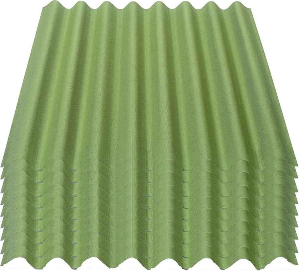 Onduline Easyline Dachplatte Wandplatte Bitumenwellplatten Wellplatte 9x0,76m² - grün 308-9