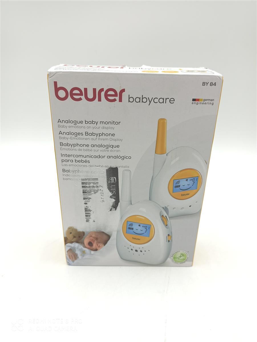 Beurer BY 84 Babyphone Babyfone Weiß Gelb Analoges Eco+Modus Baby-Ausstattung-Babyartikel-Kleinkinderwaren