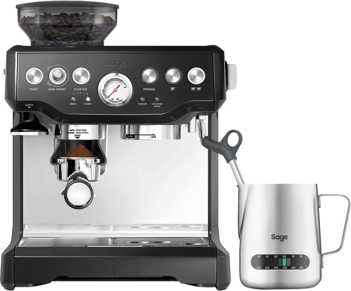 Kávovar na espresso Sage - The Barista Express exclusive Black, farba:čierna