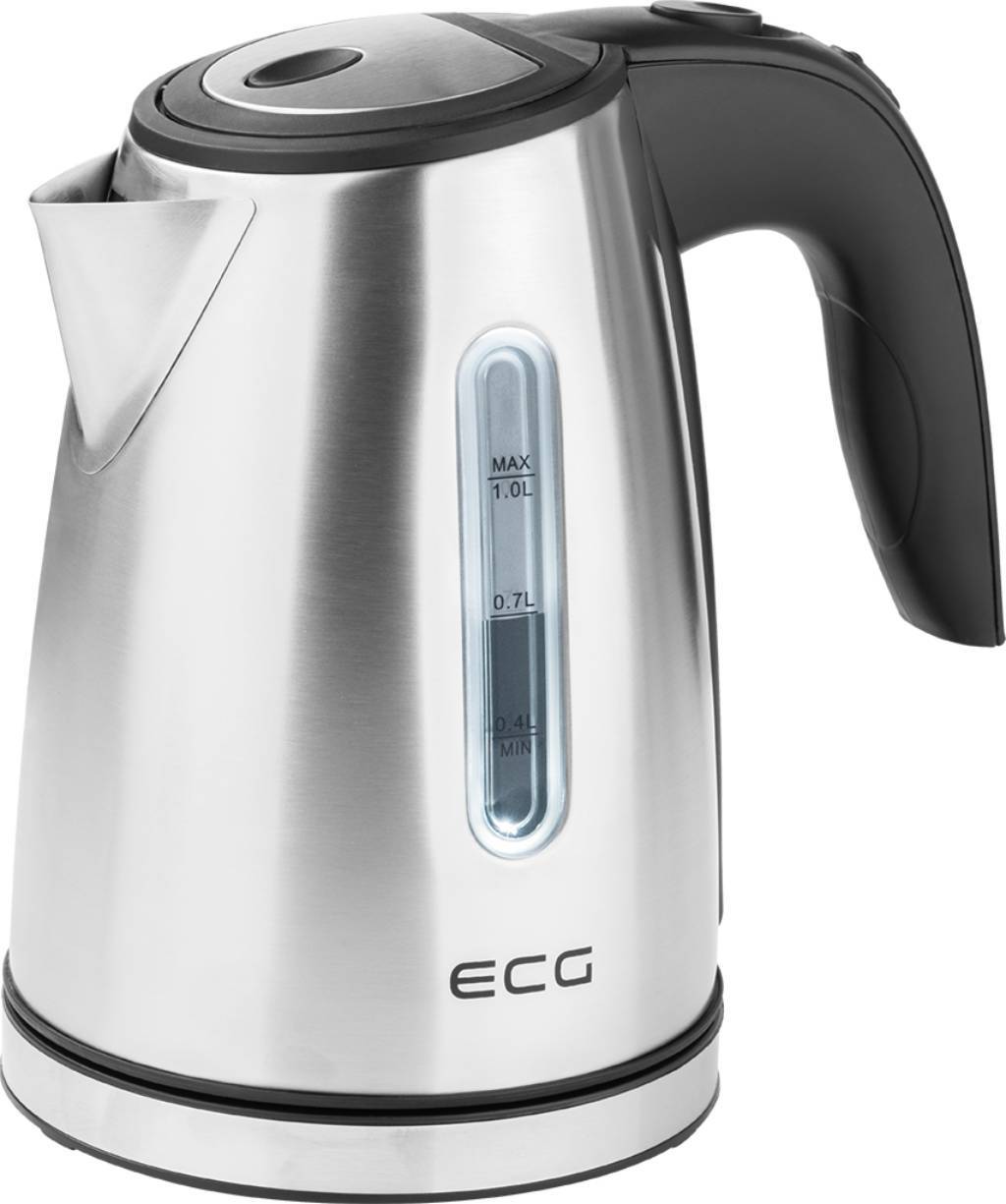 ECG RK 1050 | Volumen 1,0 l | Wasserkocher | Rostfreie Ausführung | 1630 W | Wasserkocher, ROSTFREIER STAHL |