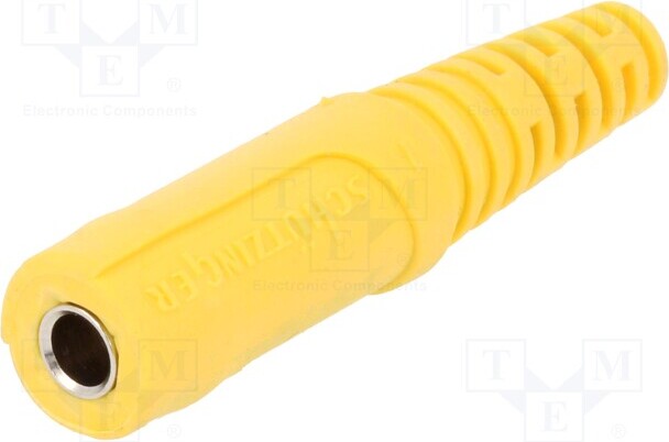 TNE 1x Buchse 4mm Bananen vernickelt 32A gelb 70VDC 33VAC KU 09 L NI / GE Bananenbuc _1GH_KU09LNI-GE