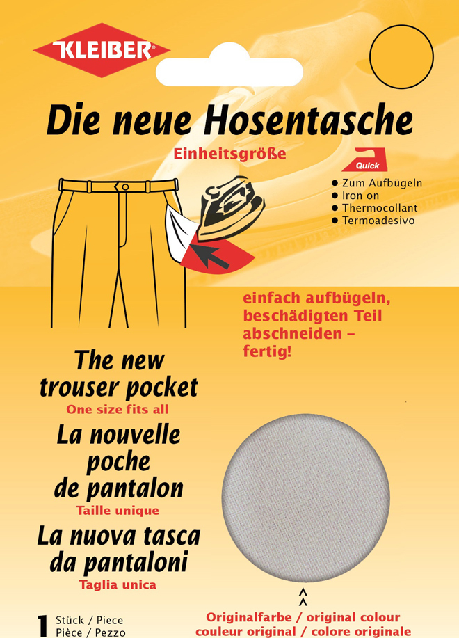 Kleiber - Riparazione termoadesiva per Tasca di Pantaloni, Beige