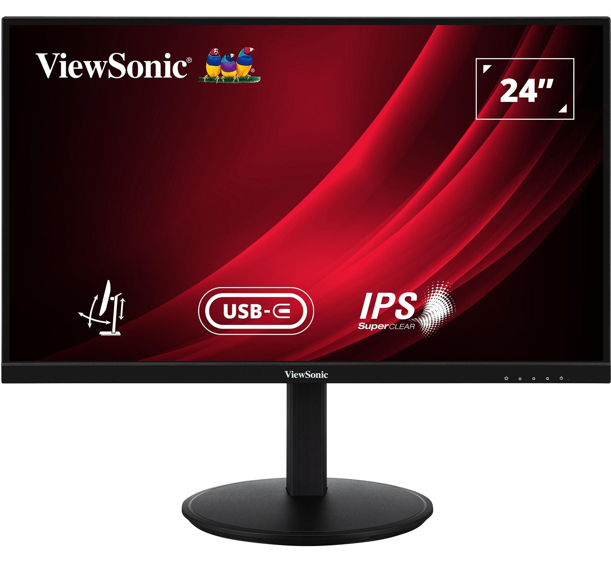 Viewsonic VG Series VG2409-MHDU-2, 60,5 cm (23.8"), 1920 x 1080 px, Full HD, LED, 4 ms, Čierna