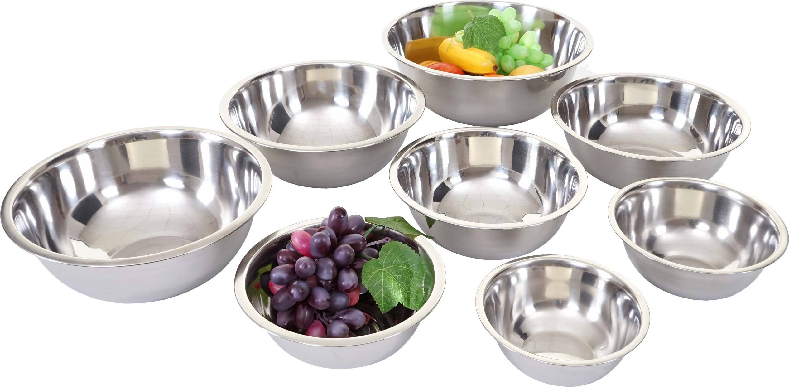 Mendler Rührschüsselset HWC-G98, Salatschüssel Servierschüssel, 8-teilig Edelstahl stapelbar 72246