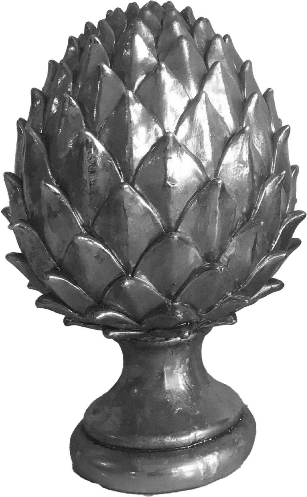 Hill Interiors - Ozdoba, borovicová šiška HI4397 (30 cm x 19 cm x 19 cm) (starožitná strieborná)