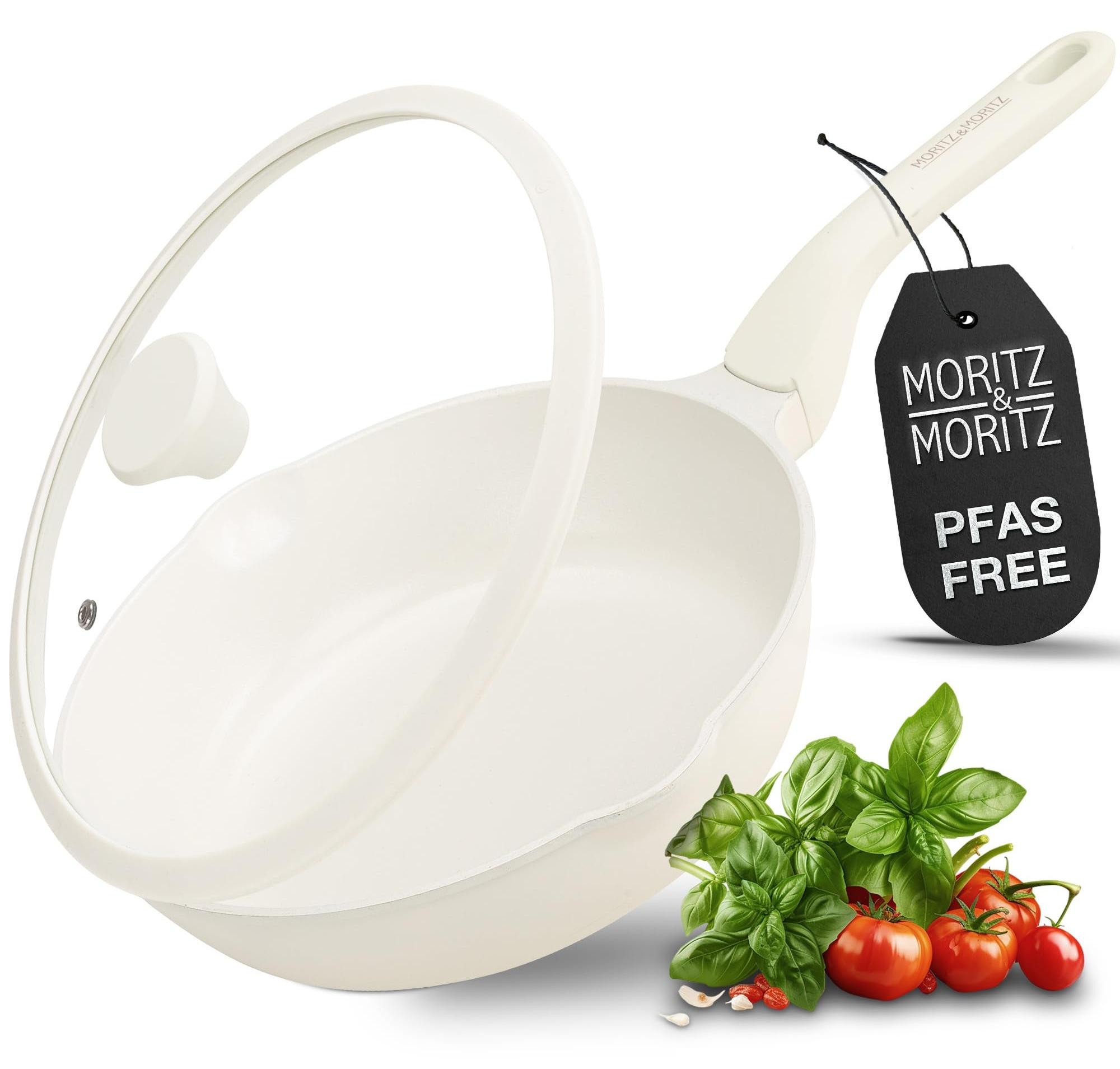 Merkloos Keramik-Pfanne mit Deckel, 26 cm, frei von schädlichen Stoffen