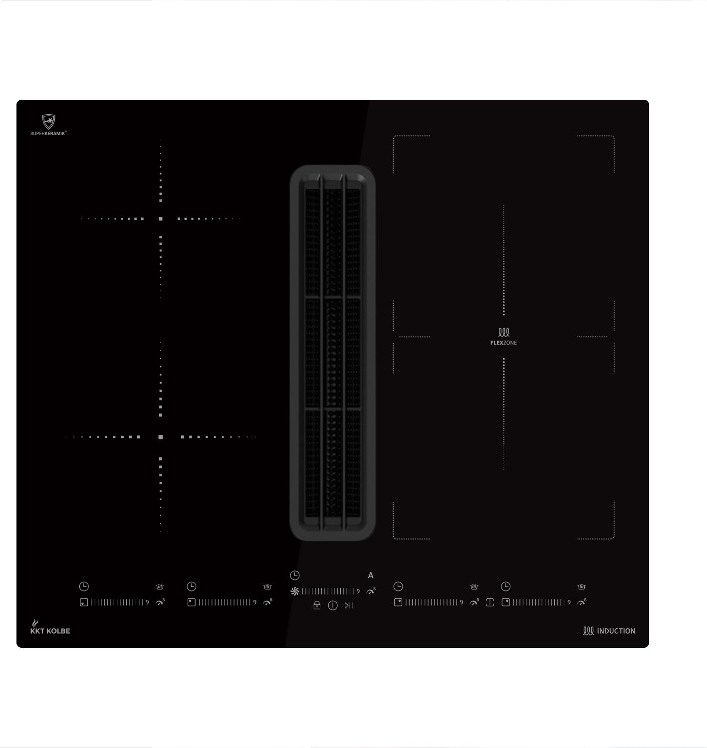 Table Induction KKT KOLBE 77 Cm – 7 KW – 4 Zones – Noire – Encastrable – IH87704RL