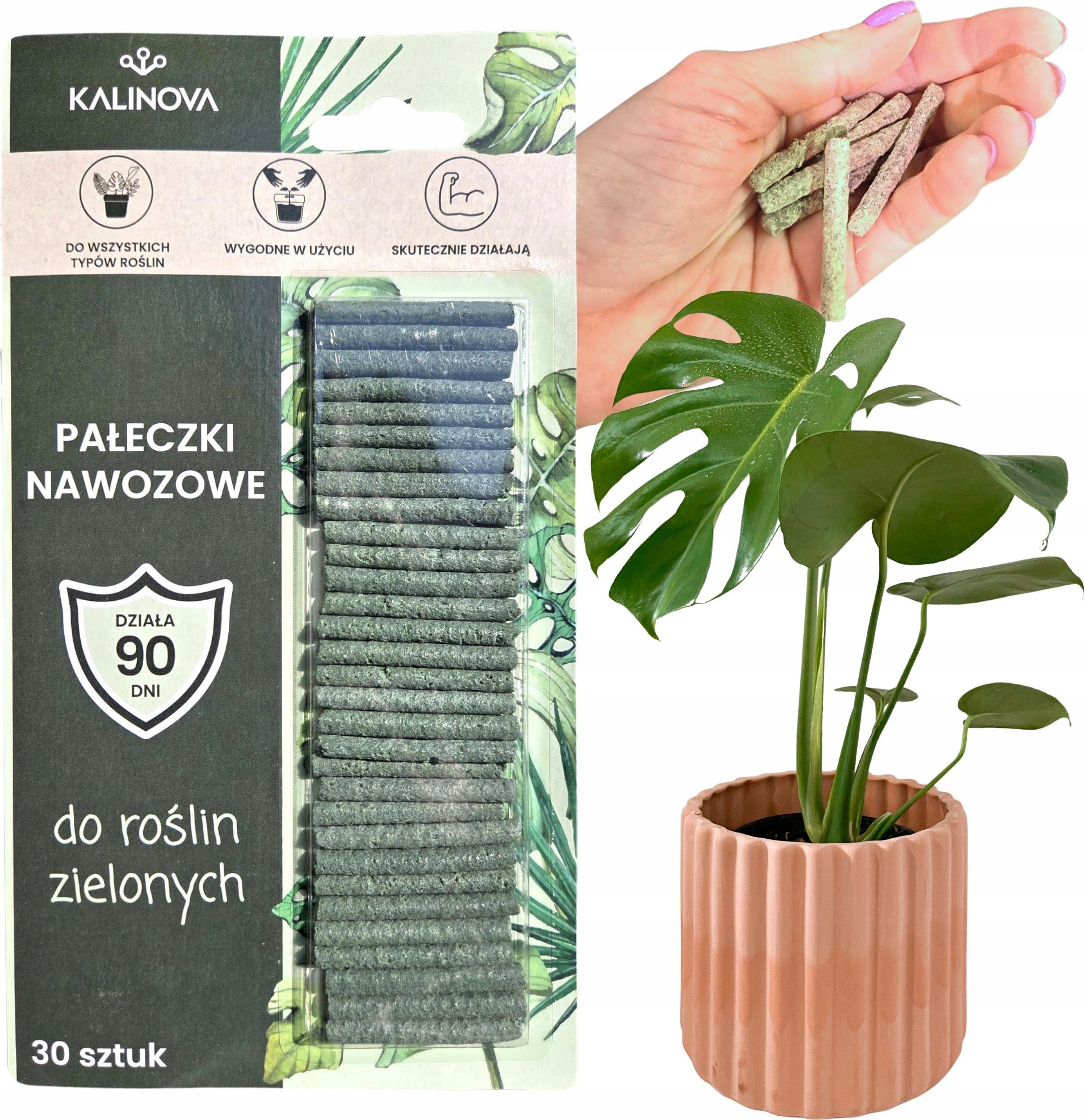 KALINOVA Nährstoffstäbchen für Zimmerpflanzen - 30 Stück - 90 Tage Wirkung - Einfach anzuwenden - Stärkt Pflanzen