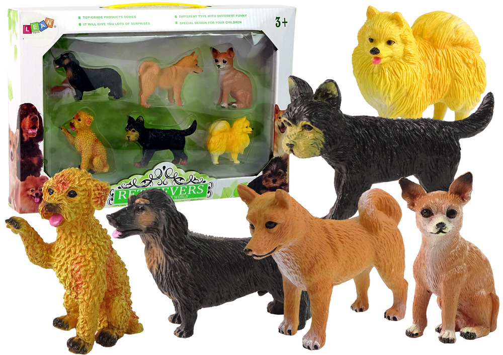 Leantoys Satz von 6 Figuren Rassehunde LTY-12277-uniw