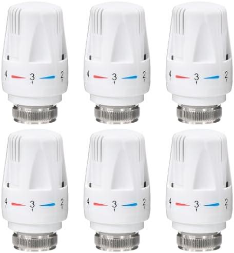 Zimtky Thermostatkopf Heizkörperventil für Gewinde M30x1.5 (6 Stück) | Thermostatkopf Heizungsthermostat Heizkörperthermostat Heizungsregler für Büro und Zuhause ZGQ260803XP27