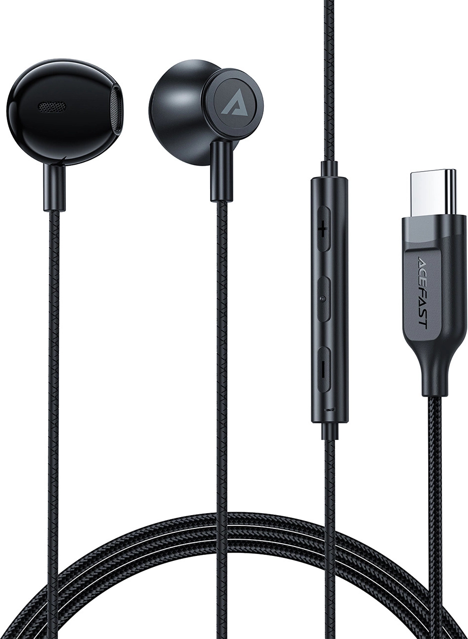Acefast L2 In-Ear-Kopfhörer USB-C, Mikrofon, Fernbedienung, 1,2 m - Schwarz