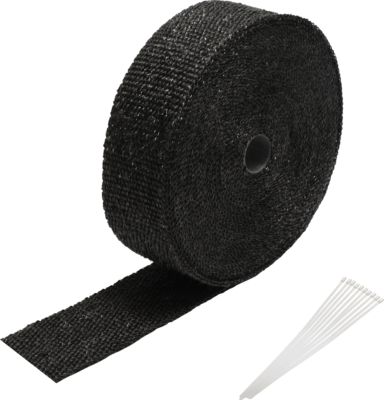 TolleTour 10M Titan Hitzeschutzband Auspuffband Auspuff Band Krümmer Band mit 10 Metallkabelbinder für Auspuffanlagen, Isolierband Hitzeschutz RL-MR10351-1-HES