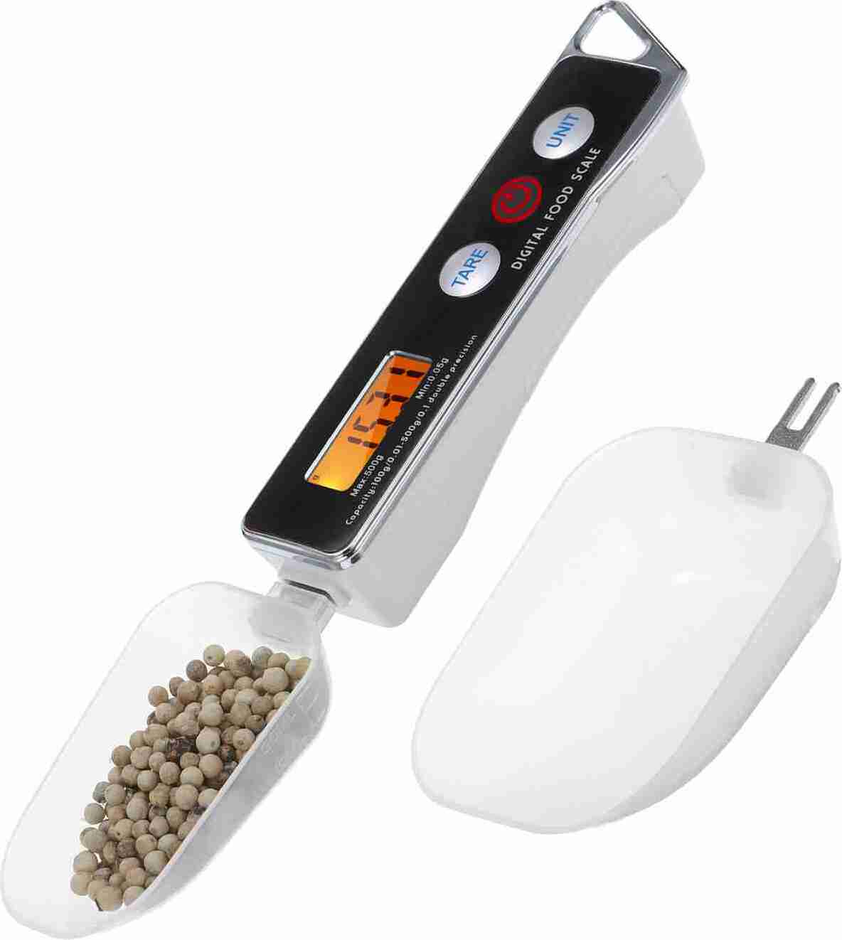 Cocosity Digitale Löffelwaage Elektronische Messlöffelwaage Haushaltsküchenlöffelwaage Lebensmittelwaage mit Tara-Funktion Kapazität 0,05g bis 500g Support Unit g/oz/gn/ct/dwt