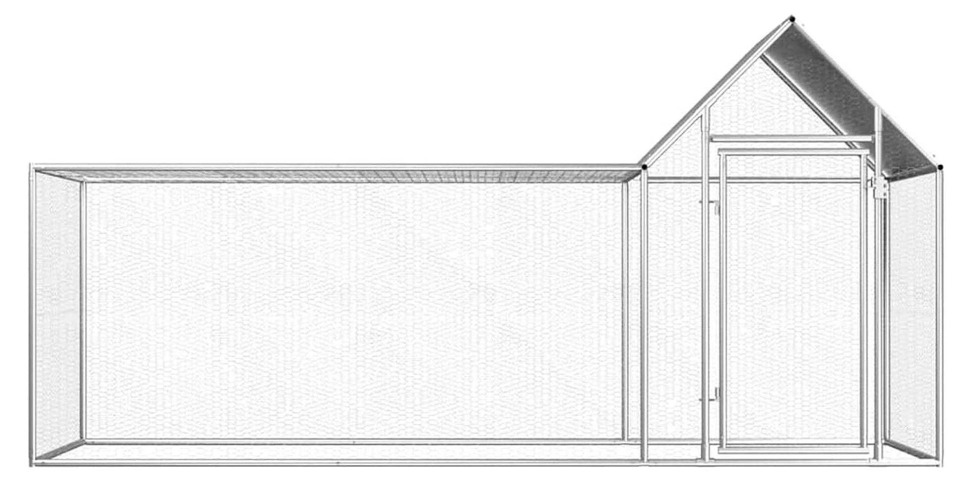 Hühnerstall 3x1x1,5 m aus verzinktem Stahl
