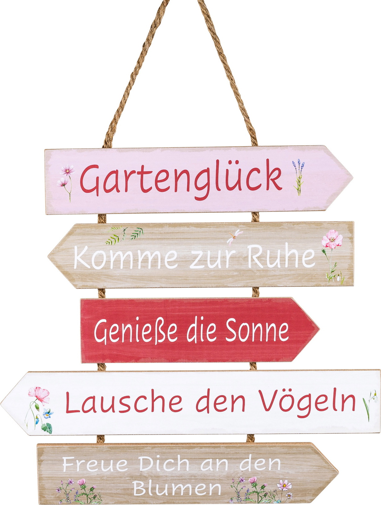 KLP Deko Holz Schild Garten Glück MDF Hänge Spruchschild Wanddeko Gartenschild