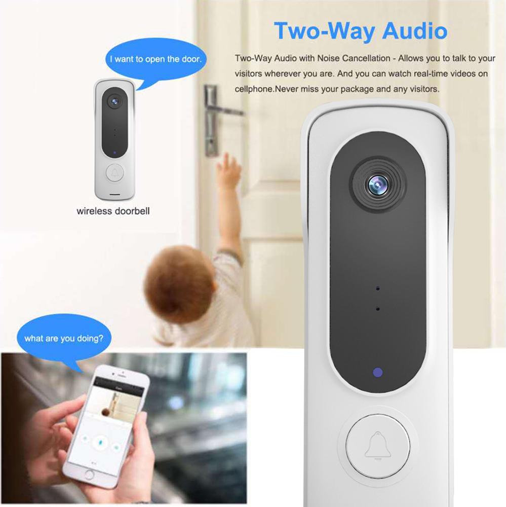 Bezdrôtová videokamera so zvončekom Snímač CMOS 480p HD 2-cestný zvuk Infračervené nočné videnie Upozornenie v reálnom čase Cloudové úložisko Vodotesnosť IP65 2,4 g WiFi