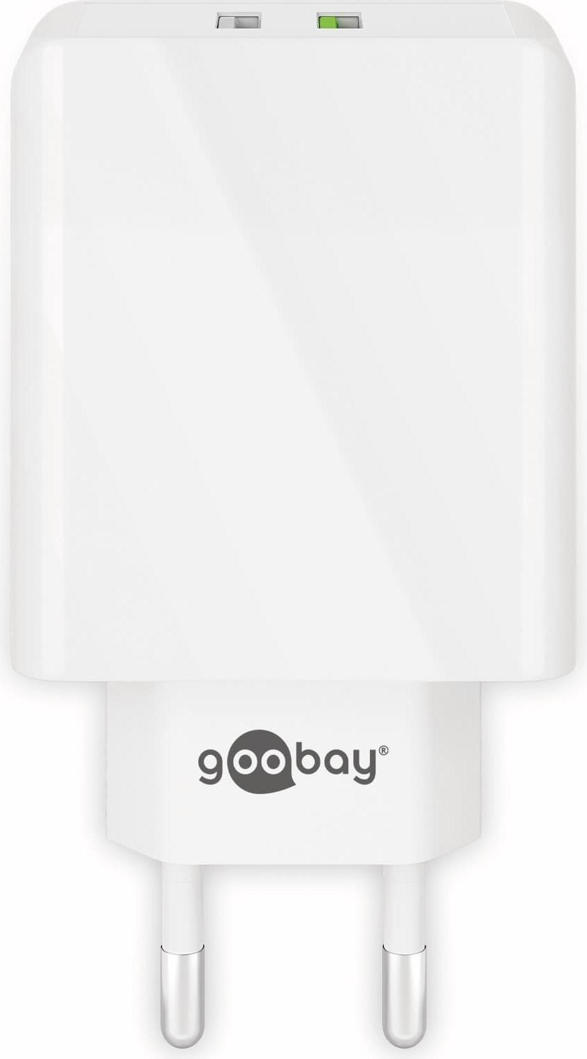 Duálna rýchlonabíjačka USB-A QC (28 W) biela