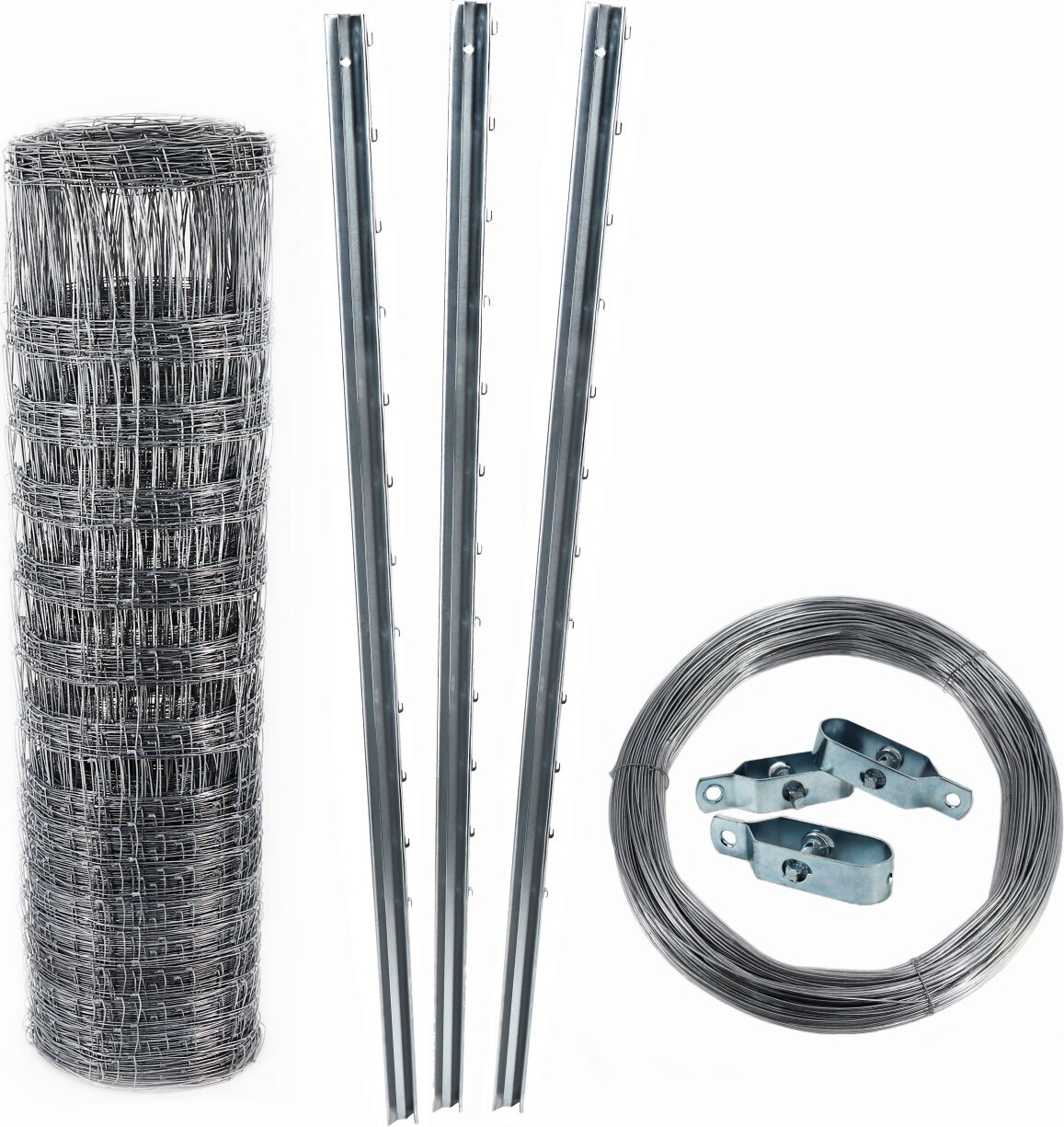 Aquagart 100m Wildzaun Forstzaun Knotengeflecht 120/16/15 + Z-Profil