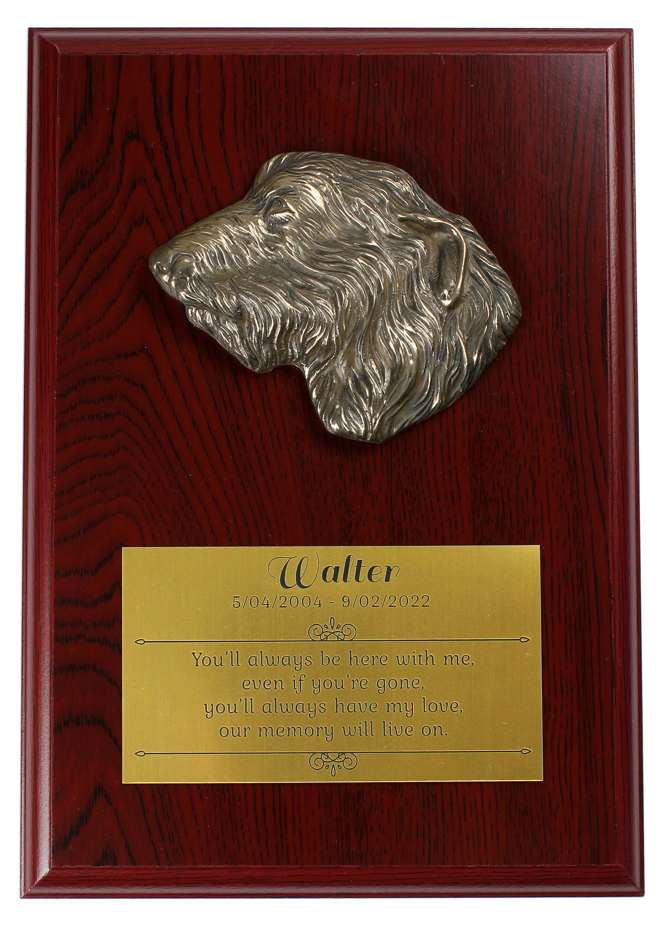 Irischer Wolfshund, Irish Wolfhound - Flachrelief eines Hundes, kleiner Dekor, realistische Plakette mit Hund von der Marke Art-Dog