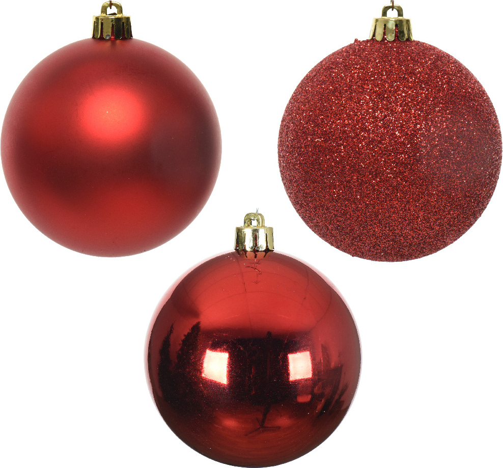 Christmas Decoration Weihnachtskugeln Kunststoff 8cm 34er Set - Weihnachtsrot 023306