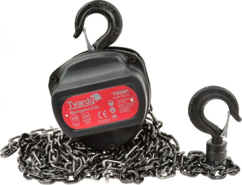 Tvardy Pro 1T 3m Tragbare Kettenwinde – Hochwertige 1000 kg Leistung, ideal für Werkstätten und schwere Heben, , langlebige Bauweise.