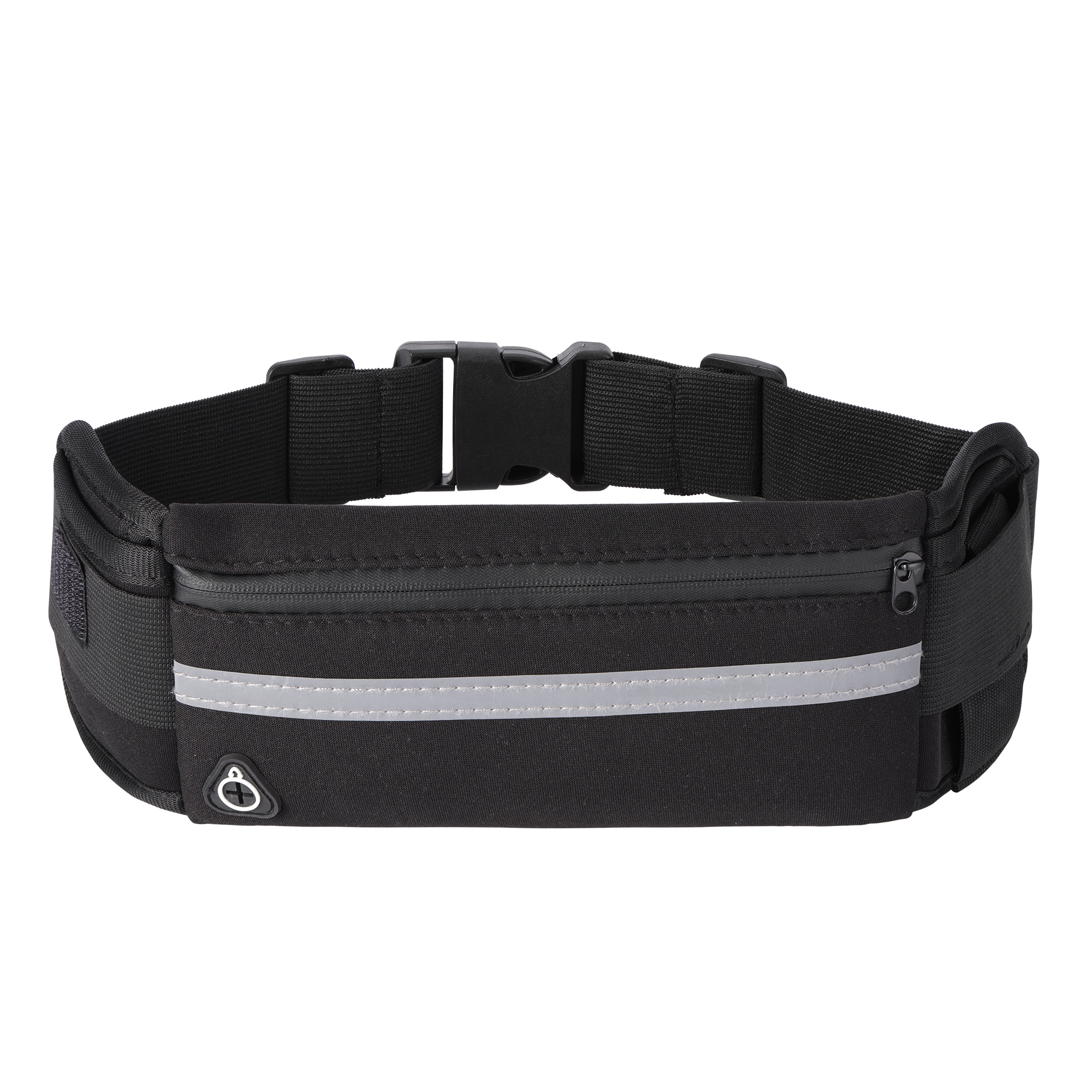 kwmobile Bauchtasche Damen Herren - Gürteltasche mit Flaschenhalter - verstellbarer Laufgürtel - Hüfttasche aus Neopren - Lauftasche Jogging - Schwarz 61631.01