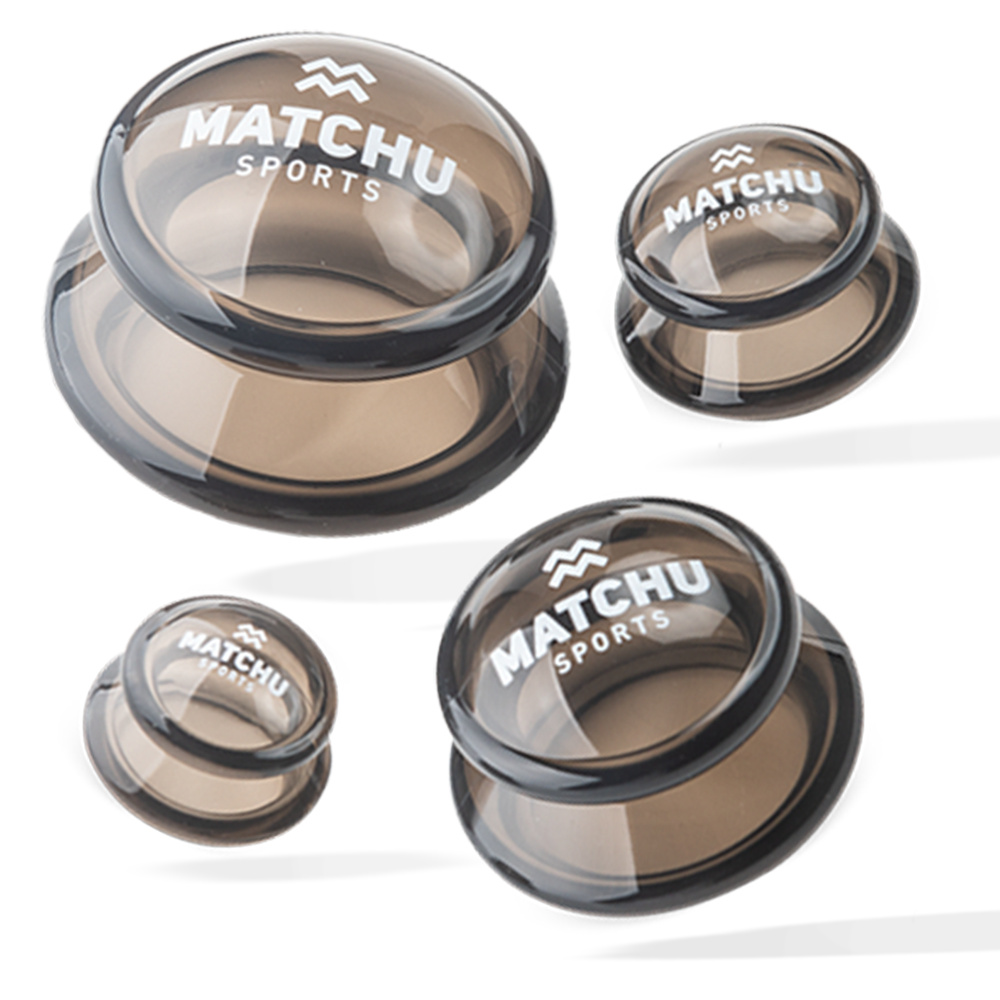 Matchu Sports Schröpfen 4er Set mit Schröpfgläser aus Silikon - Massage Cupping Set - Schröpfköpfe 4 Größen