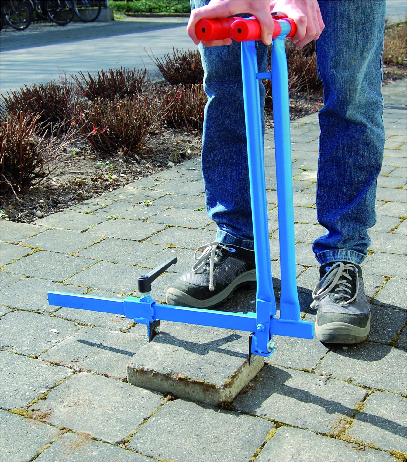 HaWe Verbundstein-Zieher, Steinheber, Betonpflaster, Pflasterzieher, Steinzange, geeignet für Gehwegplatten, Stufenlos Verstellbar 4460.0