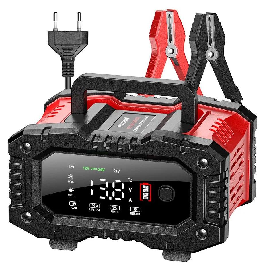 StarTech Tragbares Batterieladegerät - 12/24V 20A/10A - Automatisch intelligent - Für AGM/LiFePO4/Bleiakku - Reparatur/Desulfatierung - Start‑Stop‑kompatibel - Armeegrün