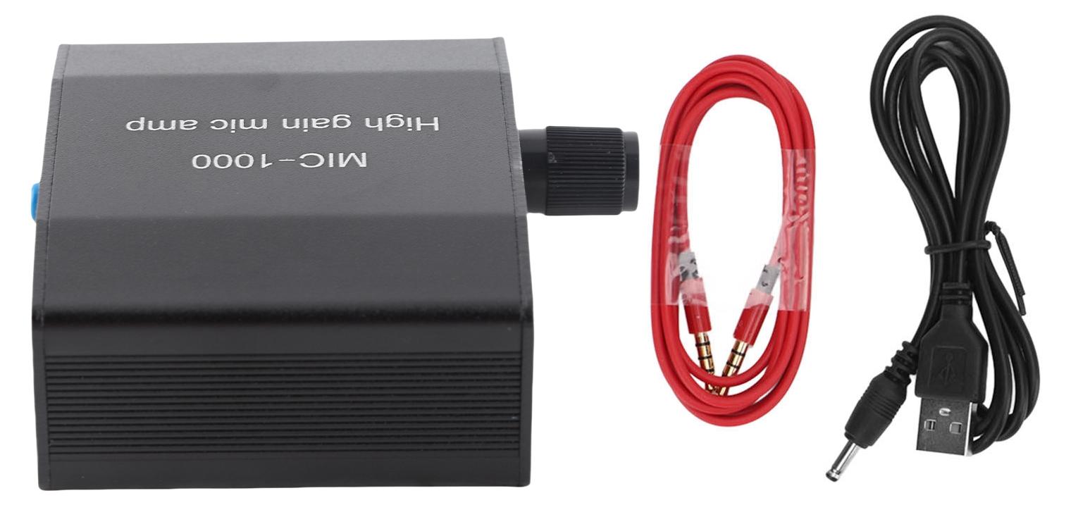 Gistuch Mikrofonverstärker Mic Audio Amp High Gain 1000-fache Verstärkung Zubehörset Kit