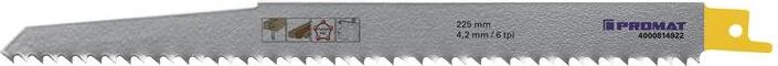 PROMAT Sbelsgeblatt Lnge 225 mm Breite 19 mm 4,2 mm Zahnteilung TPI 6 HCS/CV gefrst, geschrnkt 3021/225
